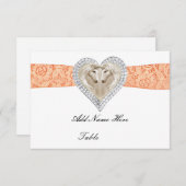 Carte de place de la table de dentelle orange Unic (Devant / Derrière)