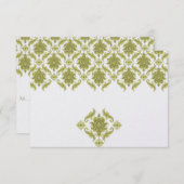 Carte de place de la table Olive Mariage damassé (Devant / Derrière)