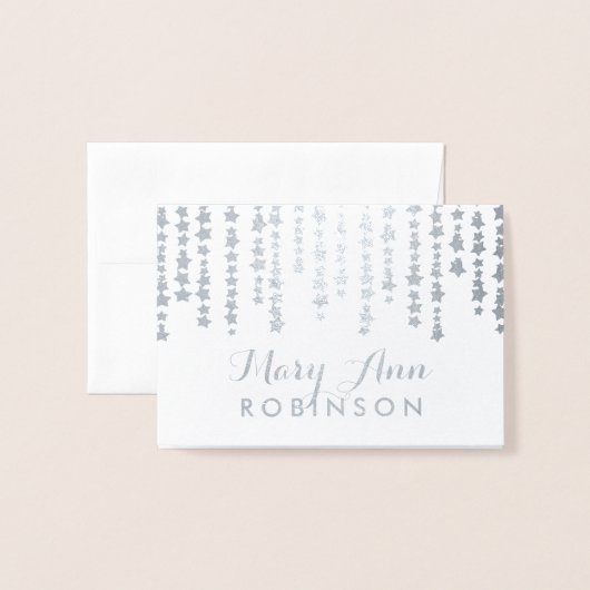 Carte De Place De Siège Invité Argent "Under The S (Devant avec enveloppe)