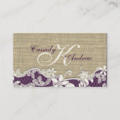 Carte de place de style vintage Lace Design (Dos)
