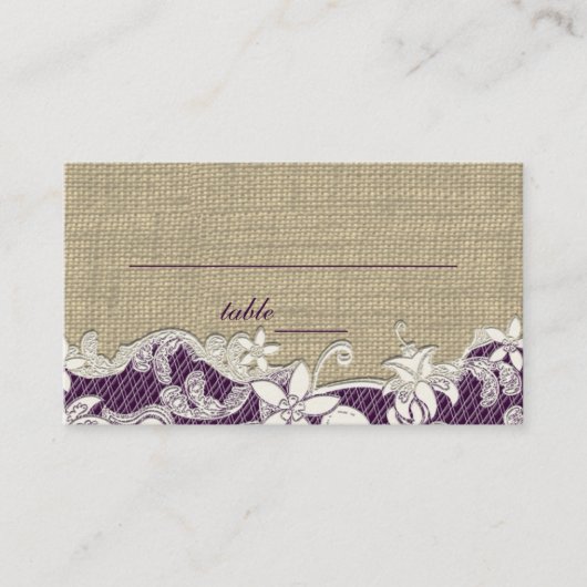 Carte de place de style vintage Lace Design (Devant)