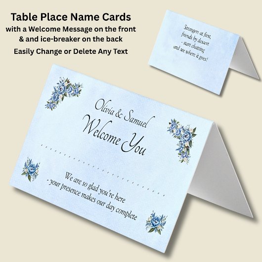 Carte de place de table - avec messages