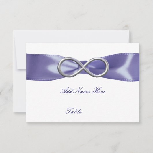 Carte de place de table en argent violet bleu (Devant)