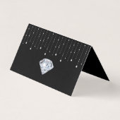 Carte De Place De Table Roses Et Diamants Rouges R (Back)