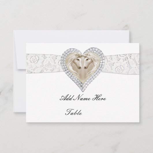 Carte De Place De Table Unicorne Et Dentelle (Devant)