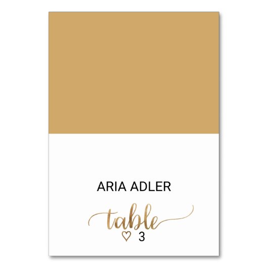 Carte de place d'escorte de calligraphie or simple (Par défaut)