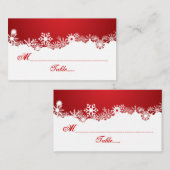 Carte de place d'hiver rouge blanc (Devant / Derrière)