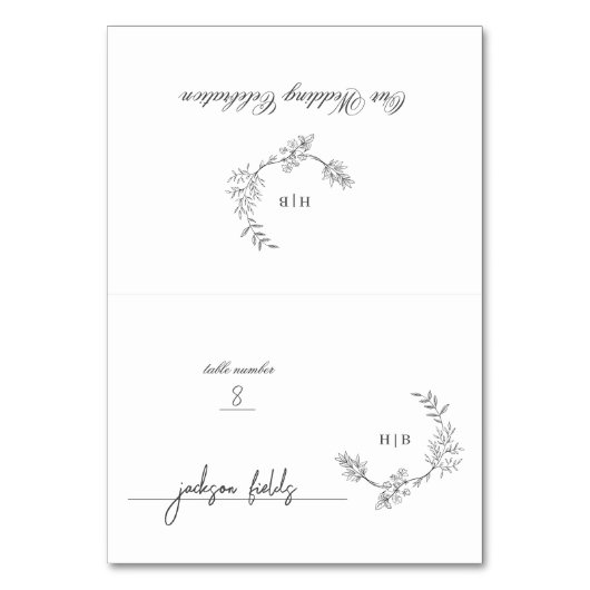 Carte de place do-it-yourself couronne florale pli (Par défaut)