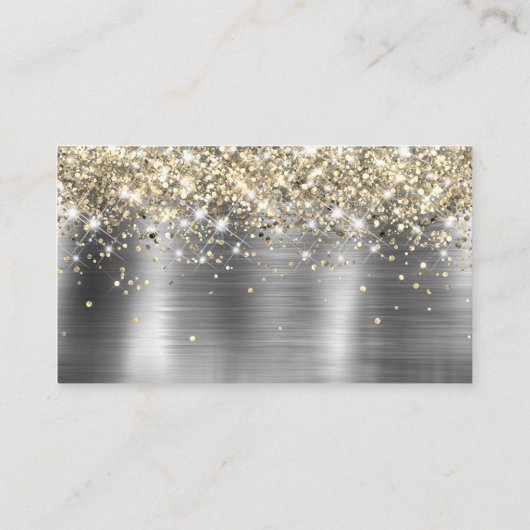 Carte de place dorée argentée pailletée chic (Dos)