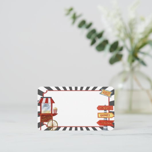 carte de place du carnaval de cirque pour buffet é (Debout devant)