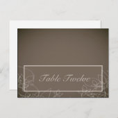 Carte de place écrite Automne Floral Automne gris (Devant / Derrière)