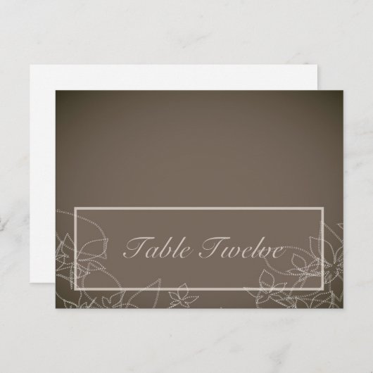 Carte de place écrite Automne Floral Automne gris (Devant / Derrière)