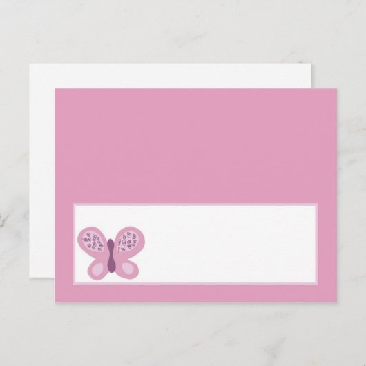 Carte de place écrite Papillon de prune de sucre (Devant / Derrière)