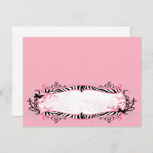 Carte de place écrite Papillon Fille Zèbre Imprime (Devant / Derrière)