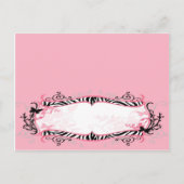 Carte de place écrite Papillon Fille Zèbre Imprime (Devant)