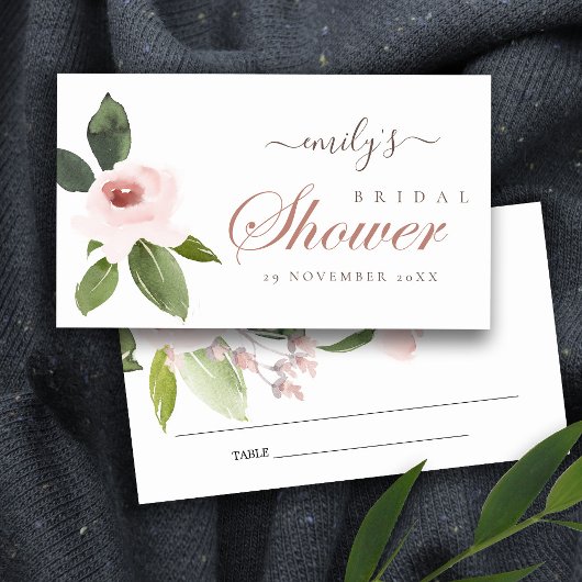 CARTE DE PLACE FÊTE DES MARIÉES ROSE ROSE BLANC SU