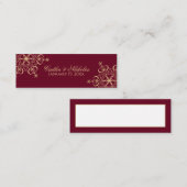 Carte de place Gold and Burgundy Snowflake (Devant / Derrière)