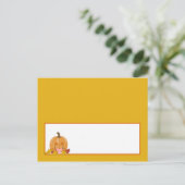 Carte de place inscriptible Automne Citrouille Bab (Debout devant)