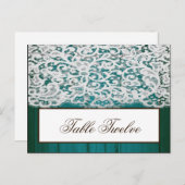 Carte de place inscriptible Distrissé Turquoise de (Devant / Derrière)