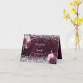 Carte de place mariage aux fleurs argentées de Bou (Fleur jaune)