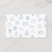 Carte de place Mariage Bleu Levé à la main (Dos)