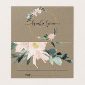 CARTE DE PLACE MARIAGE DE BUNCH FLORAL KRAFT BLUSH (Outside Unfolded)
