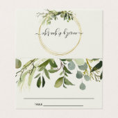 CARTE DE PLACE MARIAGE DE FOLIAGE VERT EN FEAIN RU (Outside Unfolded)