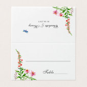 Carte de place mariage Floral Aquarelle (Outside Unfolded)