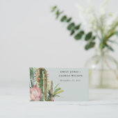 CARTE DE PLACE MARIAGE GRAY ROSE FLORAL DESERT (Debout devant)