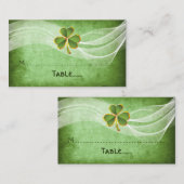 Carte de place mariage irlandaise trèfle & voile v (Devant / Derrière)