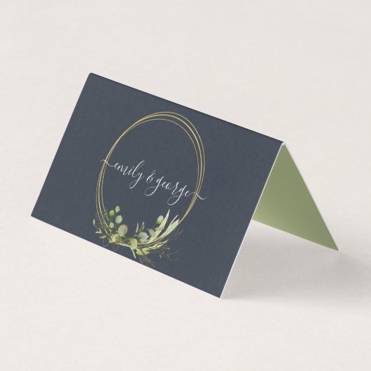 CARTE DE PLACE MARIAGE MARINE LEAFY GREEN GOLD FOL (Back)