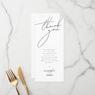 Carte de place Mariage minimaliste de taille foncé