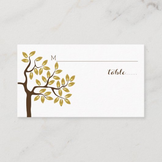 Carte de place mariage moderne en feuille d'or (Devant)