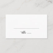 Carte de place Mariage plat Rustique Script (Devant)