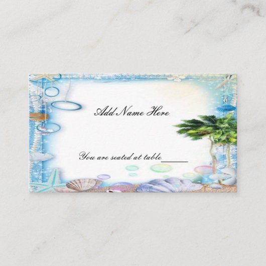 Carte de place Mariage Tropical Beach Seashell (Devant)