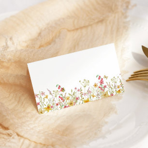 Carte de place minimaliste fleur sauvage d'été pap