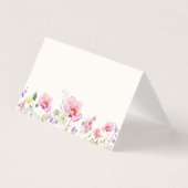 Carte de place minimaliste fleur sauvage mariage (Front)