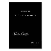 Carte de place moderne moderne noire mariage (Par défaut)