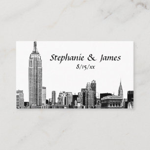 Carte de place NYC Skyline Etched 01B