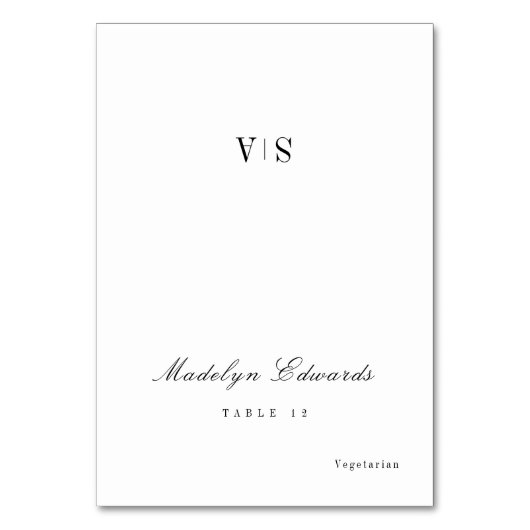 Carte de place pliable minimale monogramme sophist (Par défaut)