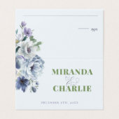 Carte de place pliée bleu poudre (Outside Unfolded)