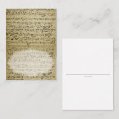 Carte de place pour la musique de feuilles ancienn (Devant / Derrière)