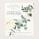 CARTE DE PLACE SOFT WHITE FLORAL FIRST SAINT COMMU (Outside Unfolded)