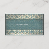 Carte de place vintage Blue Mariage damassé (Dos)