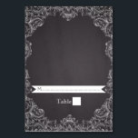 Carte de place vintage frame & chalkboard mariage<br><div class="desc">Vintage cadre feuille de défilement et mariage tableau noir plié carte place avec un cadre vintage blanc feuilles de défilement sur un tableau noir gris ou arrière - plan tableau noir et votre texte dans une bannière. Une approche moderne et contemporaine d'un thème vintage. Ce design rétro modèle fait partie...</div>