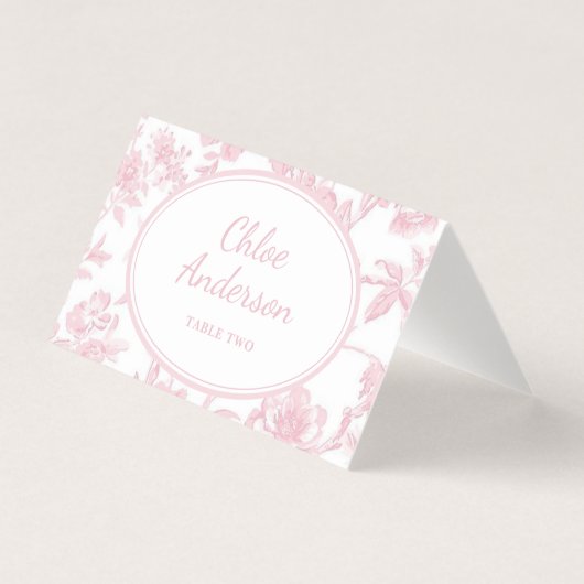 Carte de place vintage Soft Rose Toile Chinoiserie (Front)