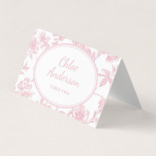 Carte de place vintage Soft Rose Toile Chinoiserie