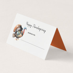 Carte de place Watercolor Turkey Thanksgiving