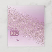 Carte De Placement 100e fête d'anniversaire Rose Parties scintillant  (Extérieur déplié)