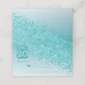Carte De Placement 20e fête d'anniversaire Parties scintillant bleue (Extérieur déplié)
